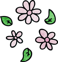 hand drawn quirky cartoon flowers