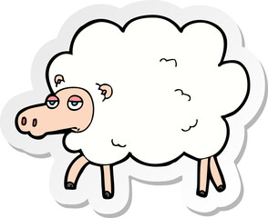 sticker of a cartoon sheep