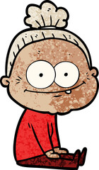 cartoon happy old woman