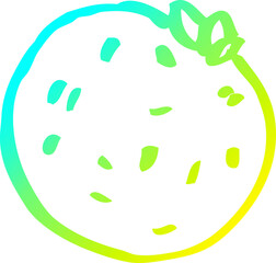 cold gradient line drawing of a cartoon grapefruit