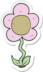 sticker of a cartoon flower