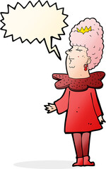 cartoon queen with speech bubble