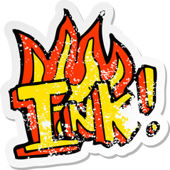 retro distressed sticker of a ink cartoon