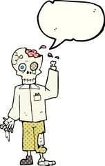 freehand drawn comic book speech bubble cartoon zombie