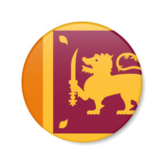 Sri Lanka circle button icon. Sri lankan round badge flag. 3D realistic isolated vector illustration