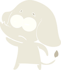 flat color style cartoon unsure elephant