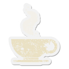 steaming cup of coffee grunge sticker