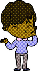 cartoon woman thinking