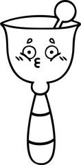 line drawing cartoon of a school bell