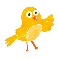 freehand retro cartoon bird