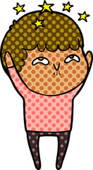 cartoon amazed boy
