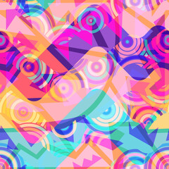 Vibrant geometric seamless pattern