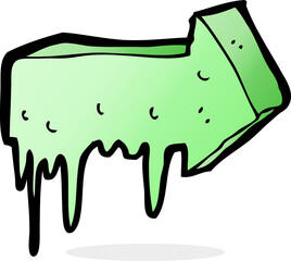 cartoon slimy pointing arrow