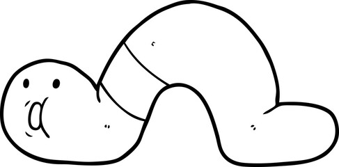cartoon surprised worm