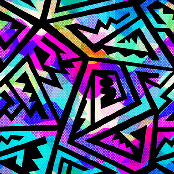 Abstract jagged graffiti seamless pattern