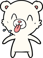 rude cartoon polar bear sticking out tongue