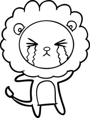 cartoon crying lion