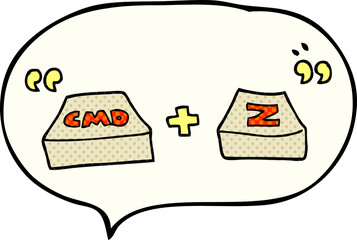 freehand drawn comic book speech bubble cartoon command Z function