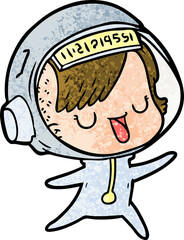 cartoon astronaut woman