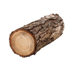Wooden log as firewood isolated on a transparent background, created with generative AI