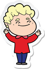 sticker of a cartoon friendly man