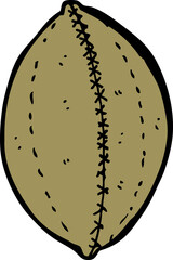 cartoon old leather football