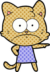 cartoon nervous cat