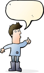 cartoon poor man with speech bubble