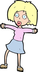 cartoon surprised woman