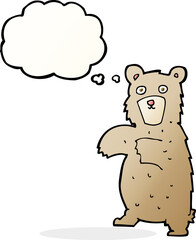 Naklejka premium cartoon bear with thought bubble