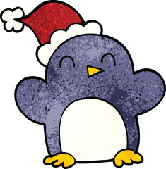 cartoon doodle christmas penguin