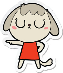 sticker of a cute cartoon dog