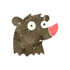 freehand retro cartoon bear