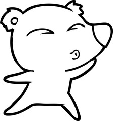 cartoon whistling bear
