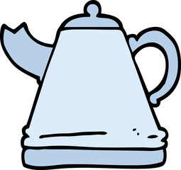 hand drawn doodle style cartoon kettle