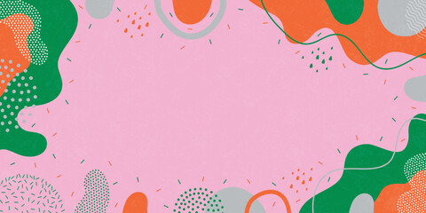 Cute background. Background from abstract shapes and dots. Vector background.
