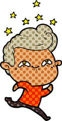 cartoon excited man