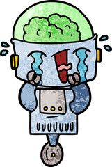 cartoon crying robot