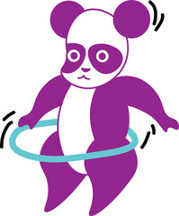 Panda Pandi with hula hoop 