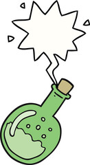 cartoon potion with speech bubble