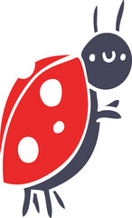 flat color style cartoon ladybug