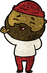 cartoon happy bearded man