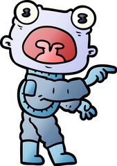 cartoon weird alien communicating