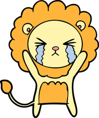 cartoon crying lion