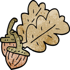 cartoon doodle acorn