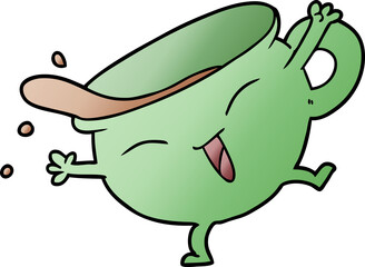 cartoon teacup dancing