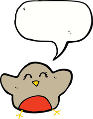 cartoon robin with speech bubble