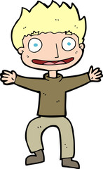 cartoon grinning boy
