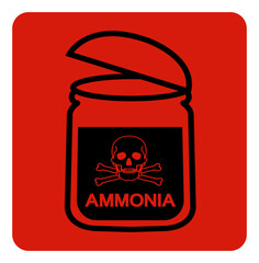 Warning Ammonia Symbol Sign ,Vector Illustration, Isolate On White Background Label. EPS10