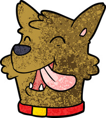 cartoon happy dog face